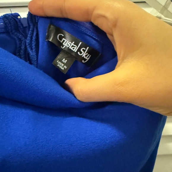 Elegant Blue Strapless Jumpsuit - Picture 3 of 3